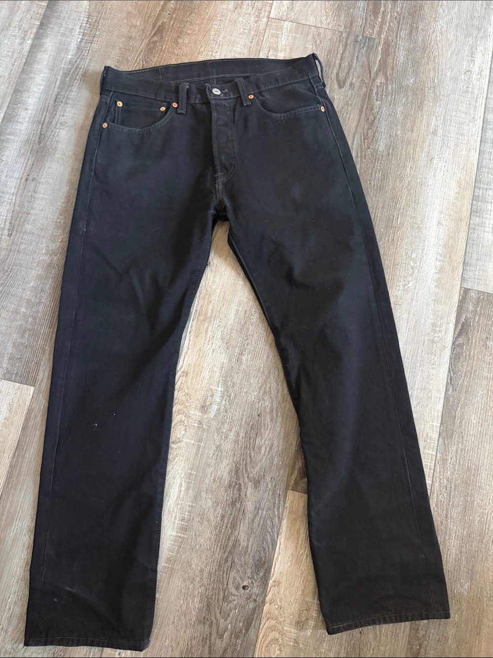 501 Men's Black Straight Jeans